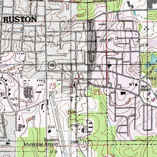 Topographic Map of Margaret Roane Developmental Center, LA