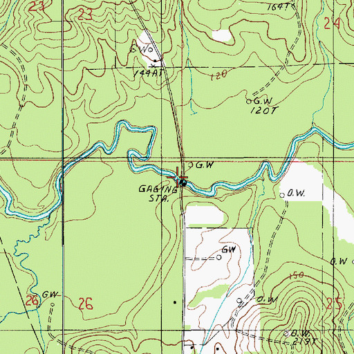 Topographic Map of Mays Bridge, LA