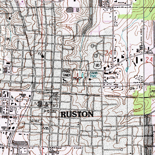 Topographic Map of Memorial Park, LA