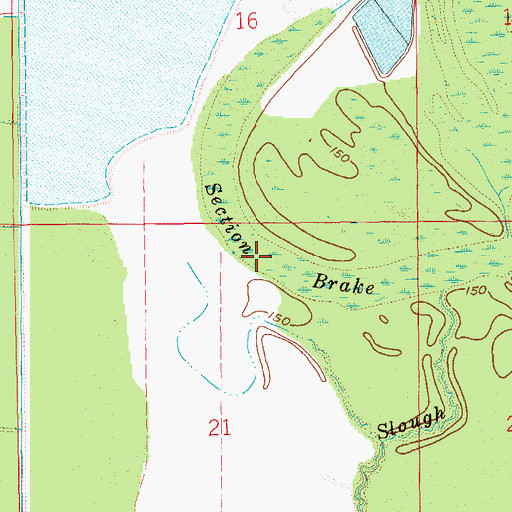 Topographic Map of Section Brake, AR