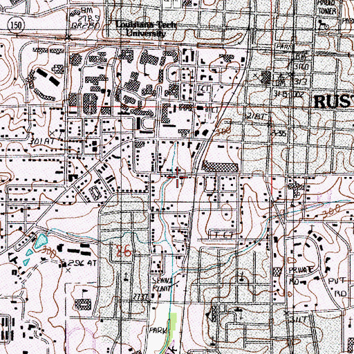 Topographic Map of Pilgrim Rest Baptist Church, LA