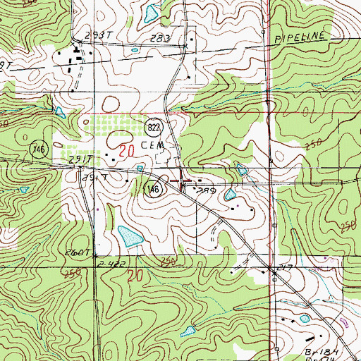 Topographic Map of Piney Grove Church (historical), LA