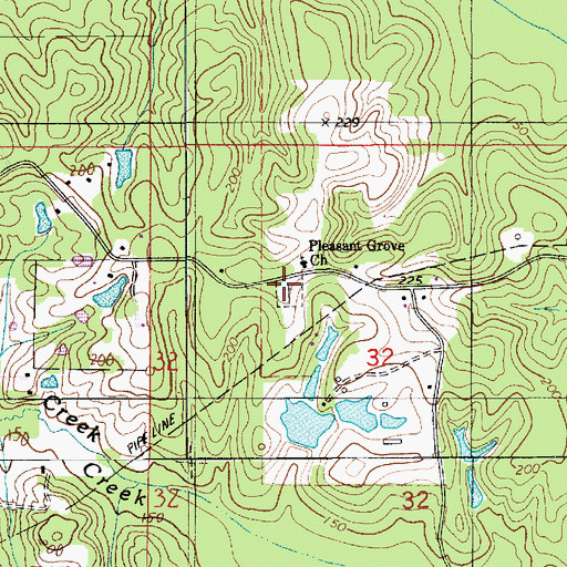 Topographic Map of Pleasant Grove Cemetery, LA