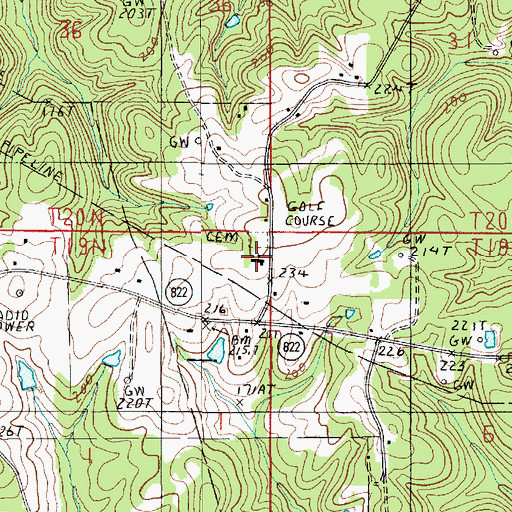 Topographic Map of Pleasant Grove Church, LA
