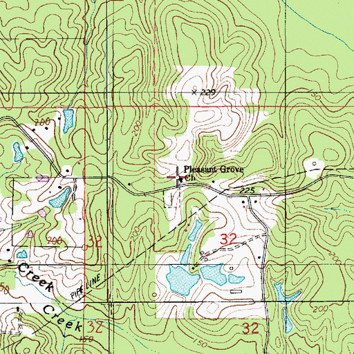 Topographic Map of Pleasant Grove School (historical), LA