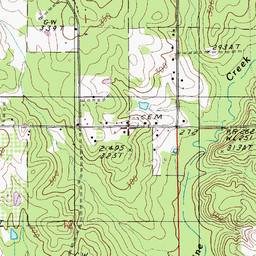 Topographic Map of Pleasant Hill Baptist Church, LA