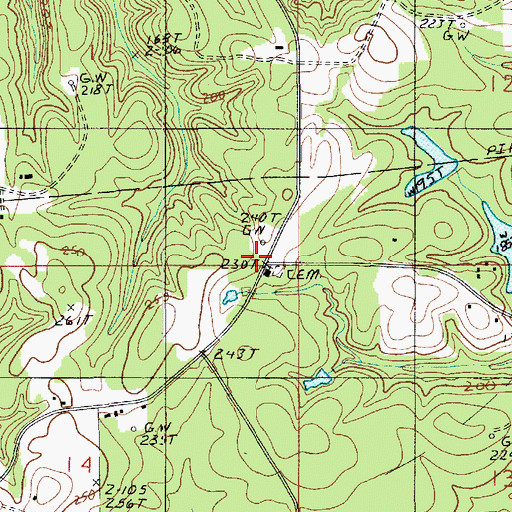Topographic Map of Rock Corner, LA