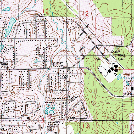 Topographic Map of Ruston Baptist Church, LA