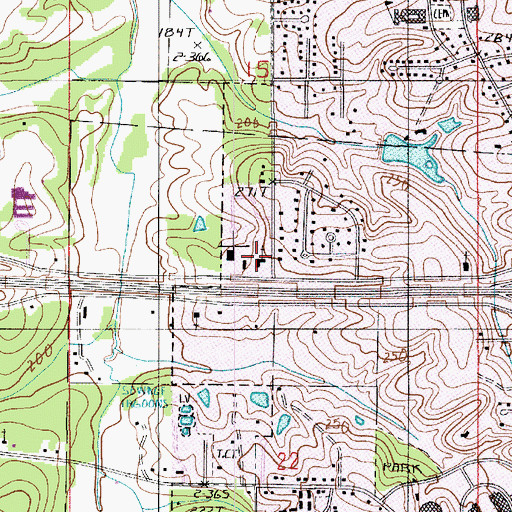 Topographic Map of Ruston Church of Christ, LA