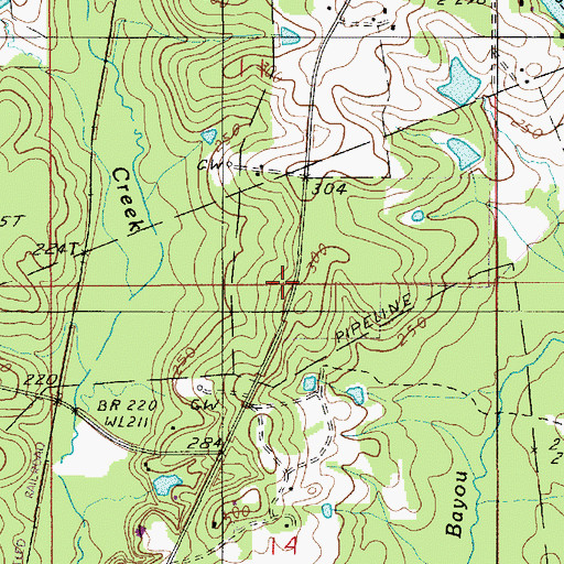 Topographic Map of Salem Church (historical), LA