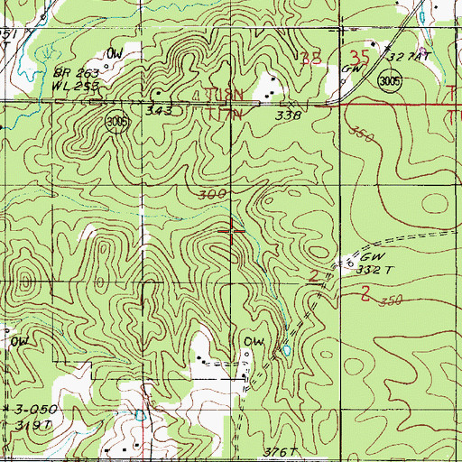 Topographic Map of Simsboro Gas Field, LA