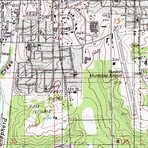 Topographic Map of Southside Baptist Church, LA