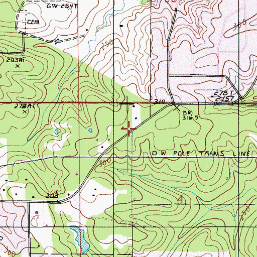Topographic Map of Sumpter (historical), LA