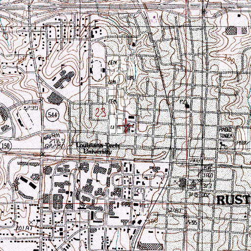 Topographic Map of Temple Baptist Church, LA