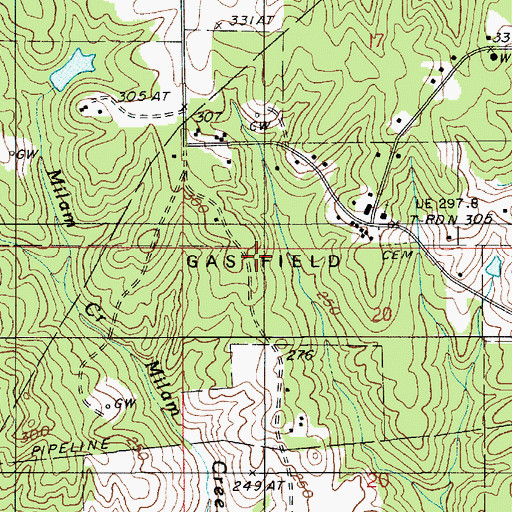 Topographic Map of Terryville Gas Field, LA