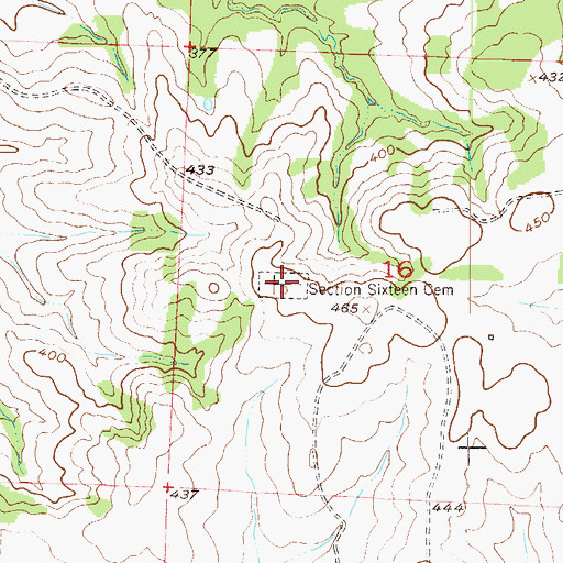 Topographic Map of Section Sixteen Cemetery, AR