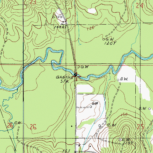 Topographic Map of Vining Mills (historical), LA