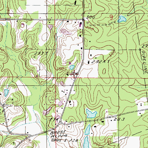 Topographic Map of Wesley Chapel Cemetery, LA