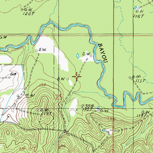 Topographic Map of Wise (historical), LA
