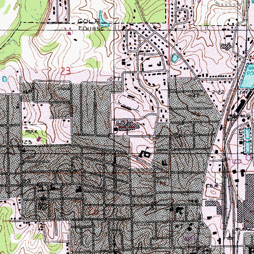 Topographic Map of Bastrop High School, LA