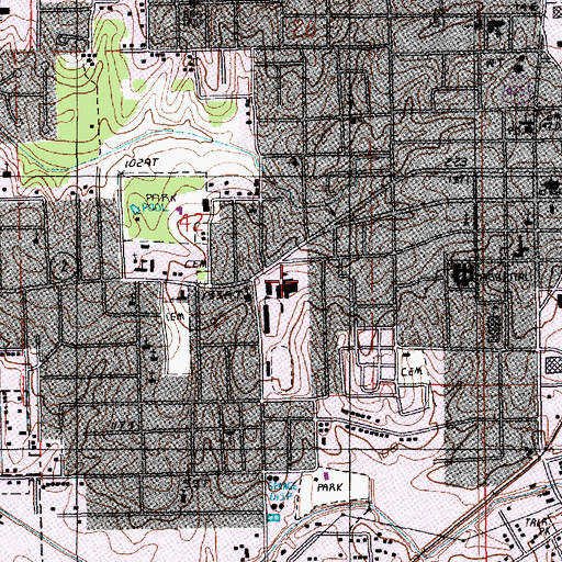 Topographic Map of Morehouse Junior High School, LA