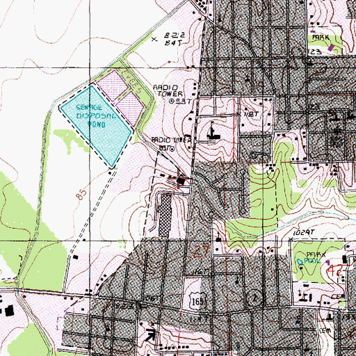 Topographic Map of Louisiana Delta Community College Bastrop Campus, LA