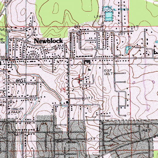Topographic Map of Bethany Baptist Church, LA