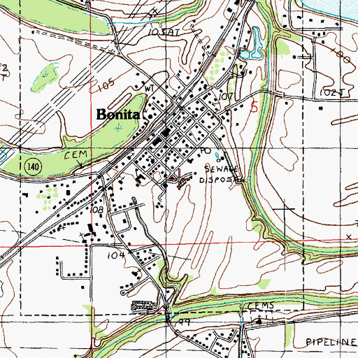 Topographic Map of Bonita Elementary School (historical), LA