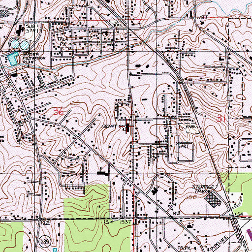 Topographic Map of Carver Elementary School, LA