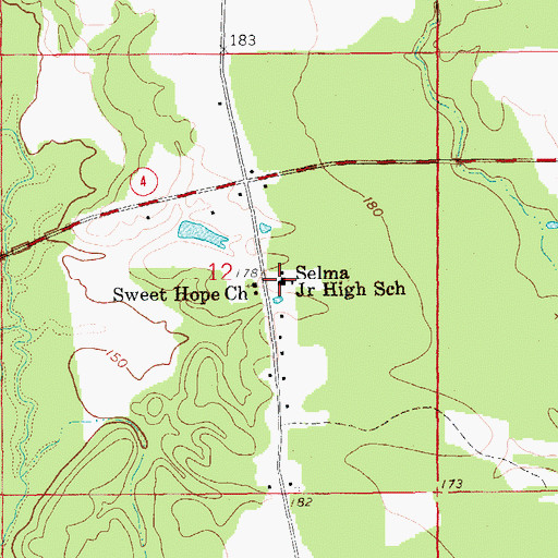 Topographic Map of Selma Junior High School, AR