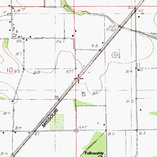 Topographic Map of Cleora (historical), LA