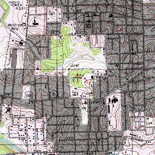 Topographic Map of Dotson Park, LA
