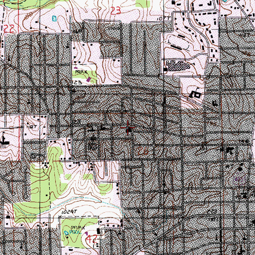 Topographic Map of First Assembly of God Church, LA