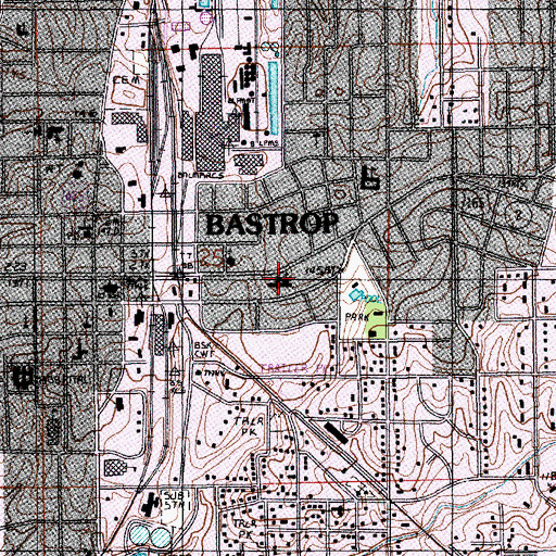Topographic Map of First Baptist Church, LA