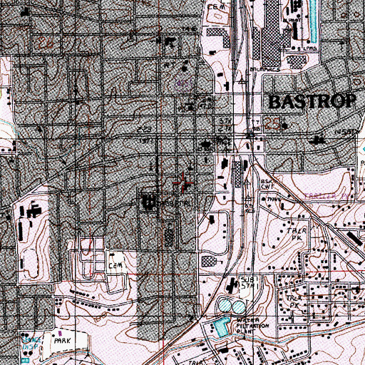 Topographic Map of First Presbyterian Church, LA