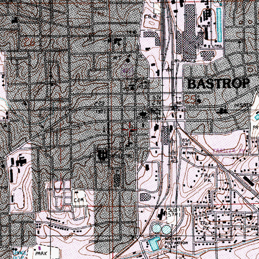 Topographic Map of First United Methodist Church, LA