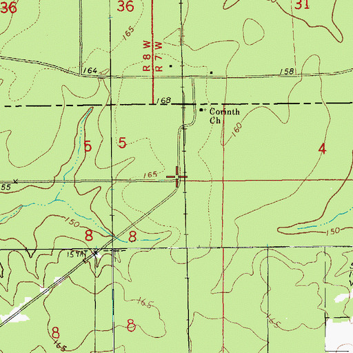 Topographic Map of Geddie, LA