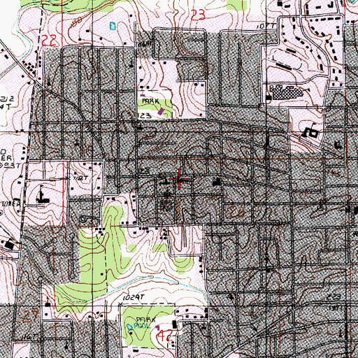 Topographic Map of Highland Baptist Church, LA