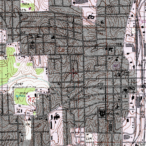 Topographic Map of Magnolia Baptist Church, LA