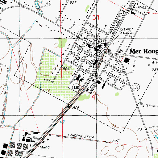 Topographic Map of Mer Rouge Elementary School, LA