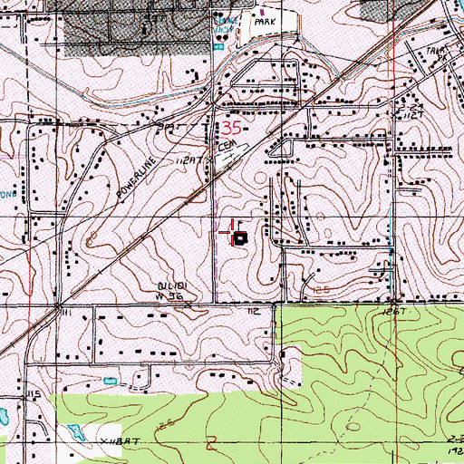 Topographic Map of Morehouse Parish Adult Learning Center, LA