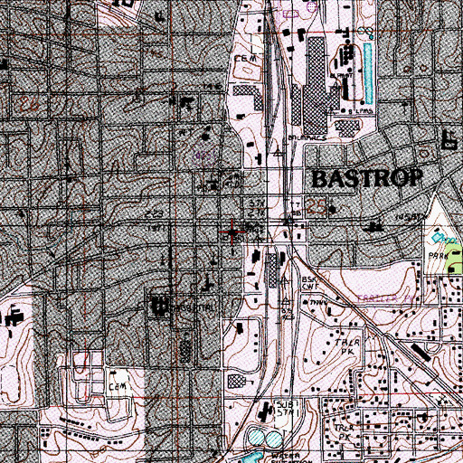 Topographic Map of Morehouse Parish Courthouse, LA