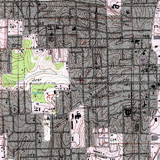 Topographic Map of Mount Olive United Methodist Church, LA