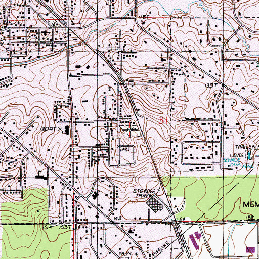Topographic Map of Ralph George Park, LA