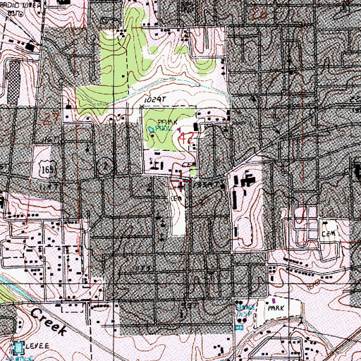Topographic Map of Saint John Baptist Church, LA