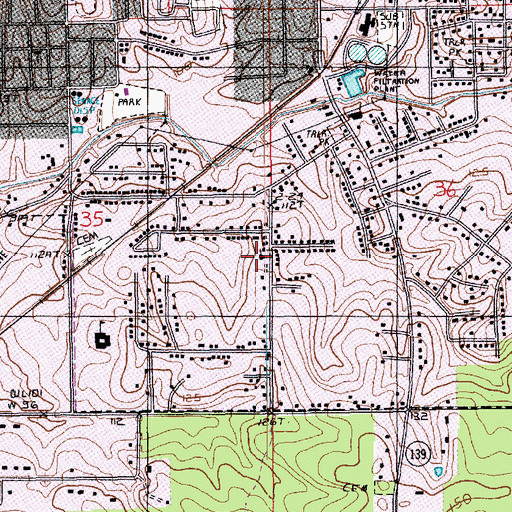 Topographic Map of Saint Phillips Baptist Church, LA