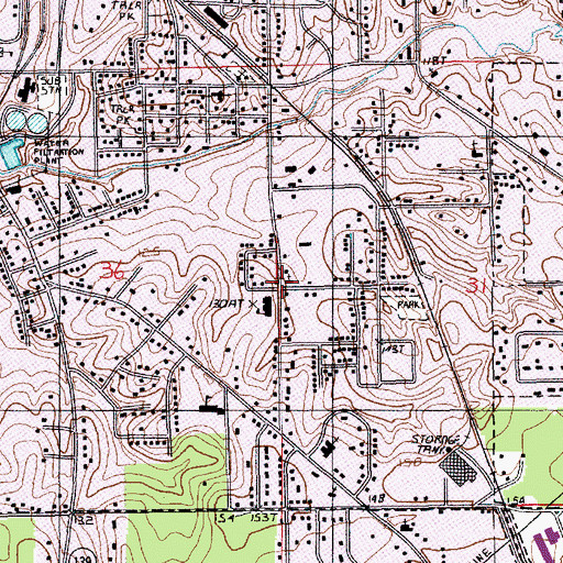 Topographic Map of Saint Timothy Baptist Church, LA