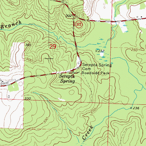 Topographic Map of Serepta Spring, AR