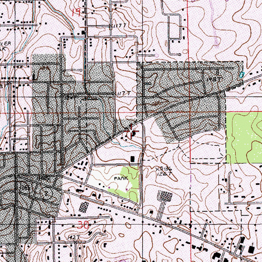 Topographic Map of Trinity Assembly of God Church, LA