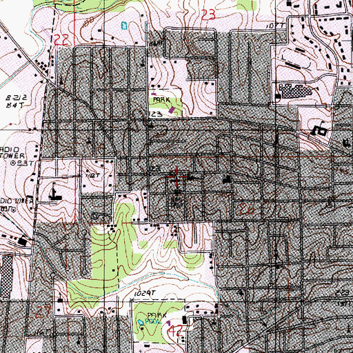 Topographic Map of Van Avenue Church of God, LA